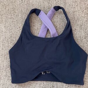 Cara Loren XS Navy and Lavender Women's Sports Bra